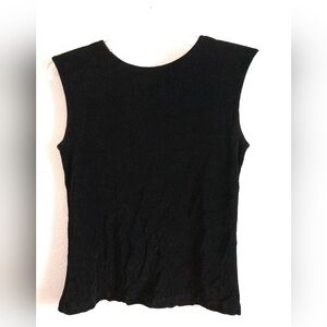 Y2K Fiore Black CROP CROPPED Knit Tank Top Sleeveless Made in USA Goth Size XS